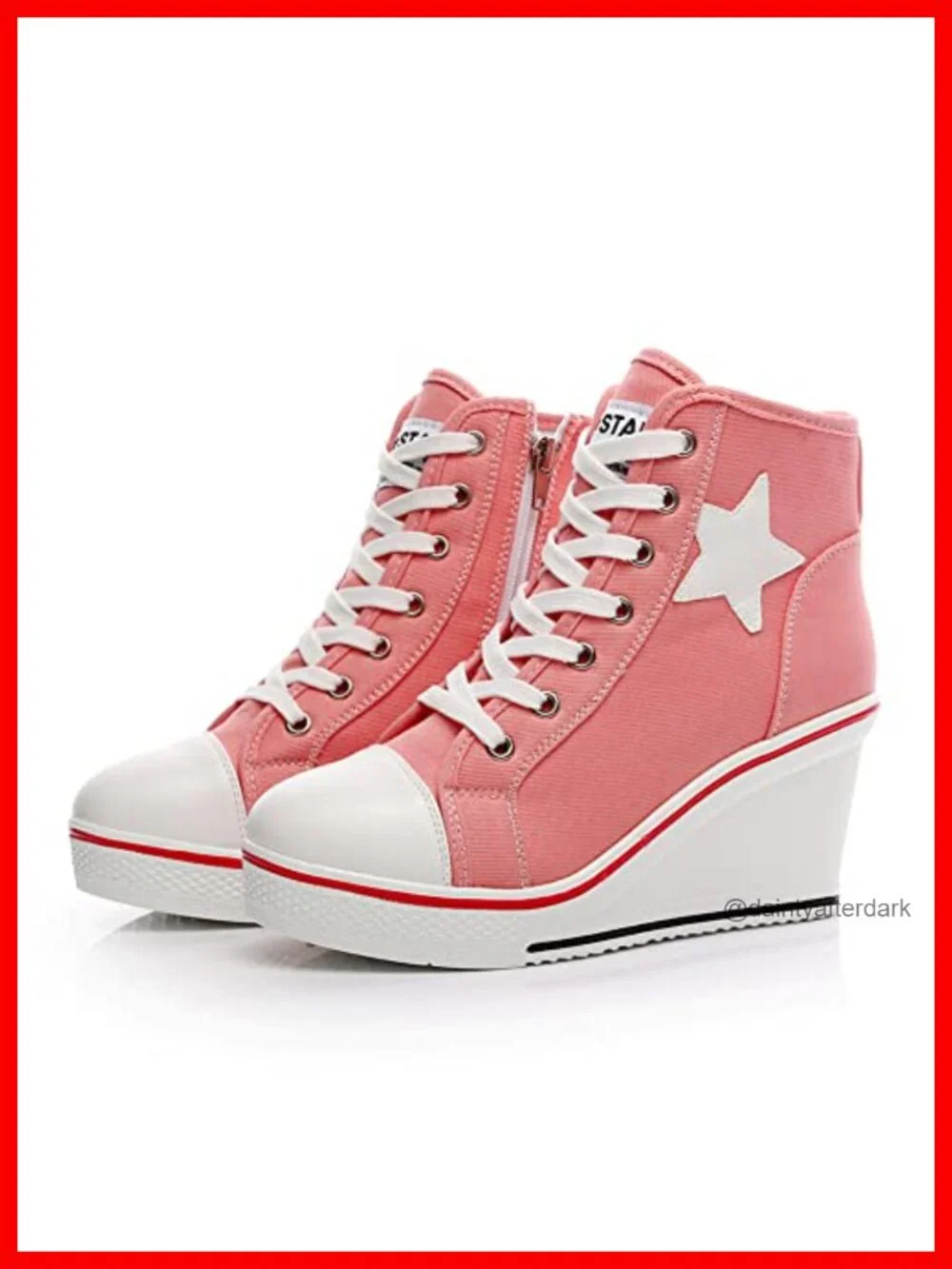Wedge Platform Sneakers for Women – Lace Up Canvas High Top